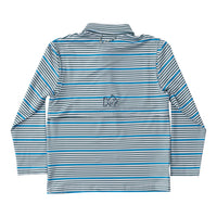 Long Sleeve Pro Performance Polo- Green Stripe