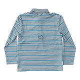 Long Sleeve Pro Performance Polo- Green Stripe