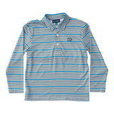 Long Sleeve Pro Performance Polo- Green Stripe