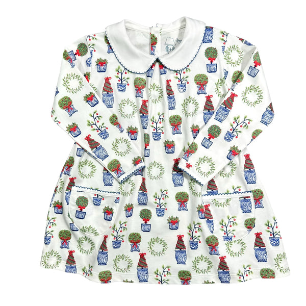 Twirling Pocket Dress in Christmas Planters