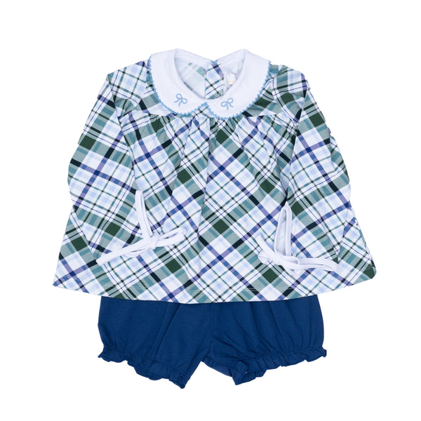 Mary Charlotte Bloomer Set in Ivy League Plaid