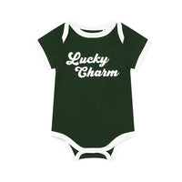 Lucky Charm St Patricks Day Bamboo Terry Ringer Baby Onesie